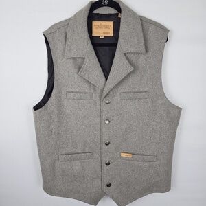 Powder River Outfitters Panhandle Wool Blend Western Vest Gray- Mens Large